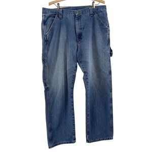 Wrangler Carpenter Jeans Men's 36 x 29 Blue Denim Straight Leg Workwear Utility